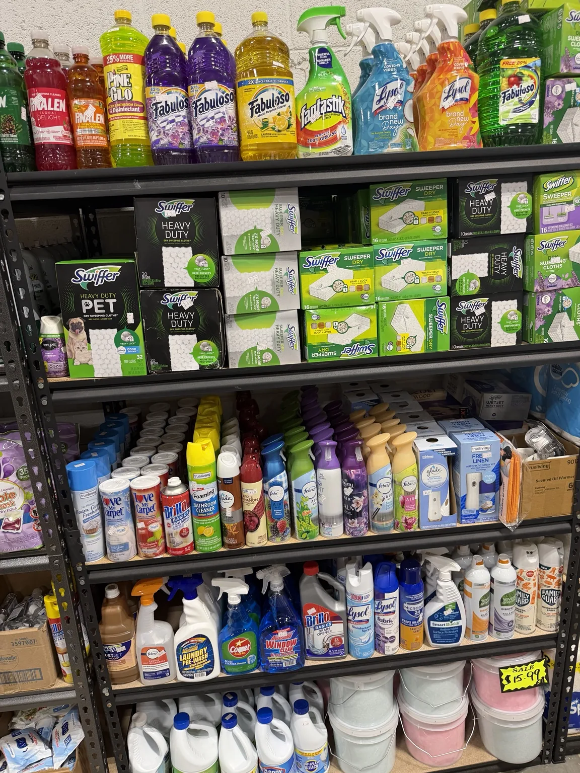 Cleaning products including Swiffer and household cleaners