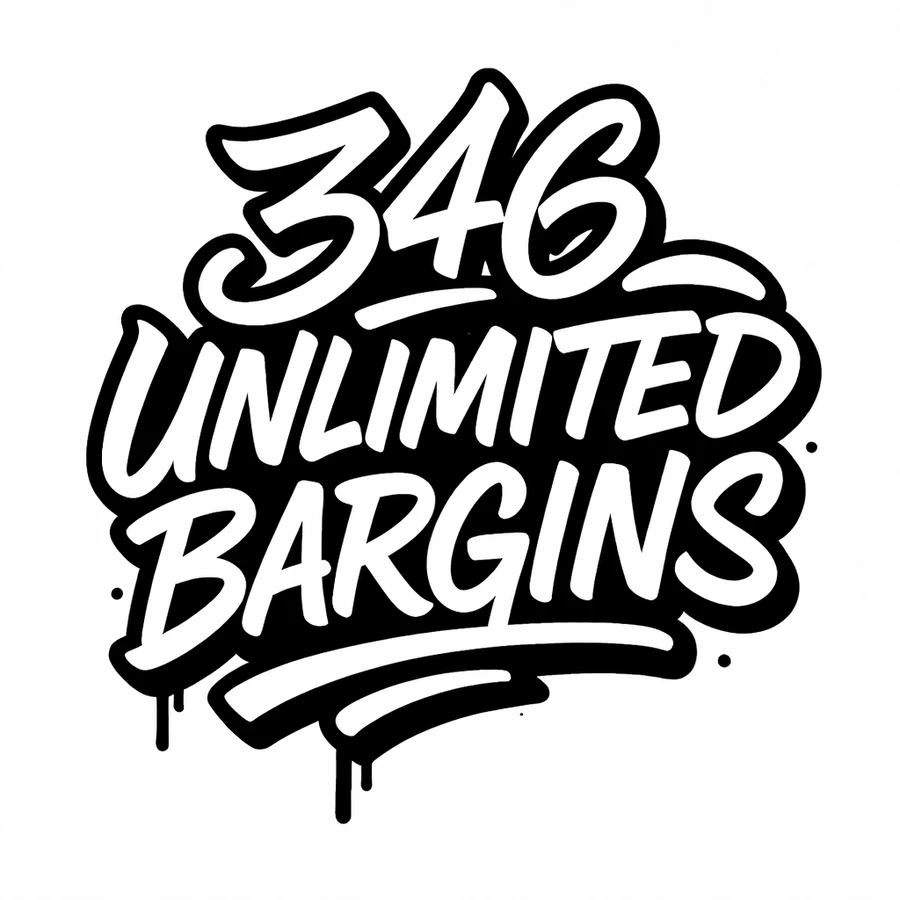 346 Unlimited Bargins graffiti logo